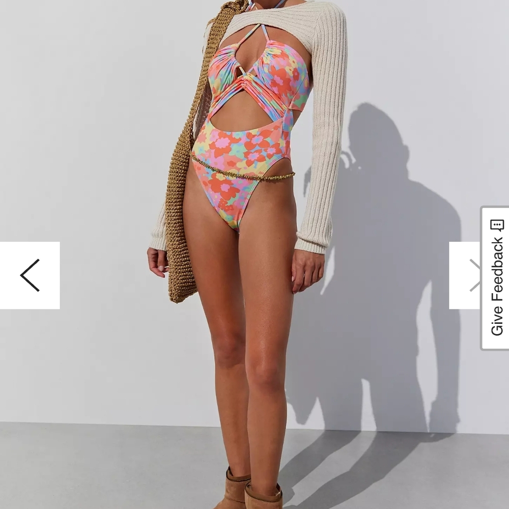 Billabong Colorful Cut-Out One Piece Swimsuit